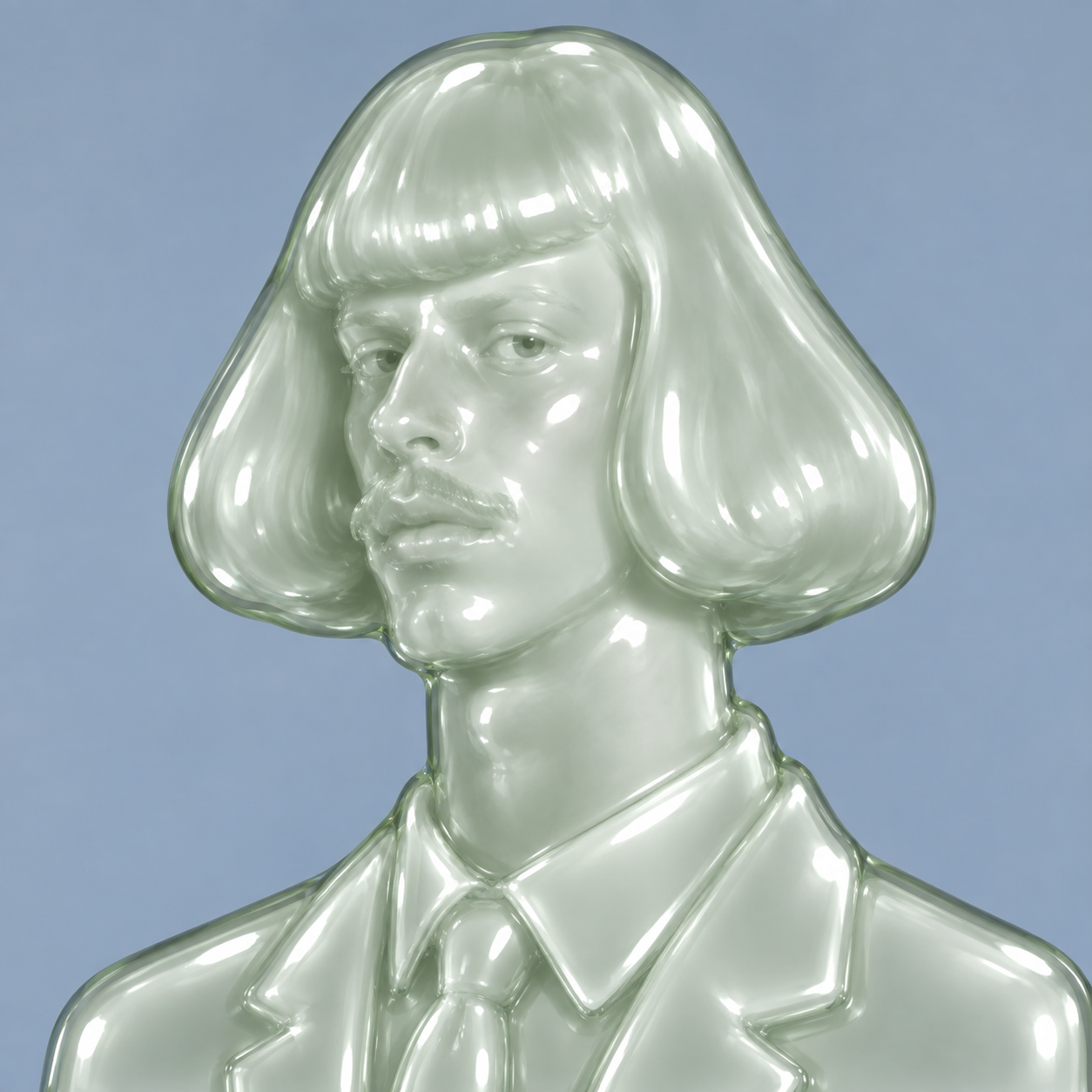 P-Man rendered in glossy translucent material